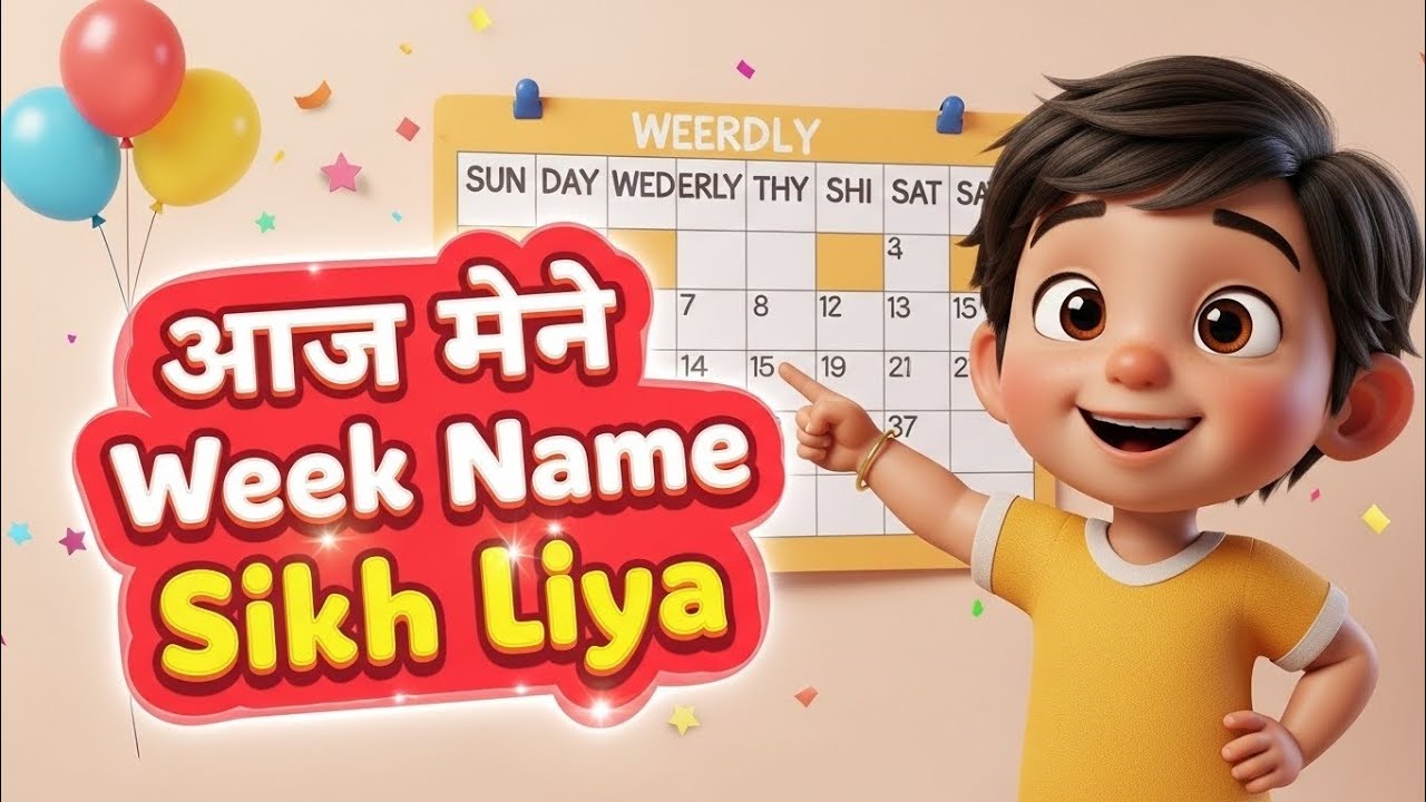 Aaj Maine Week Name Sikh Liya 😍 | Sunday to Saturday for Kids 🗓️