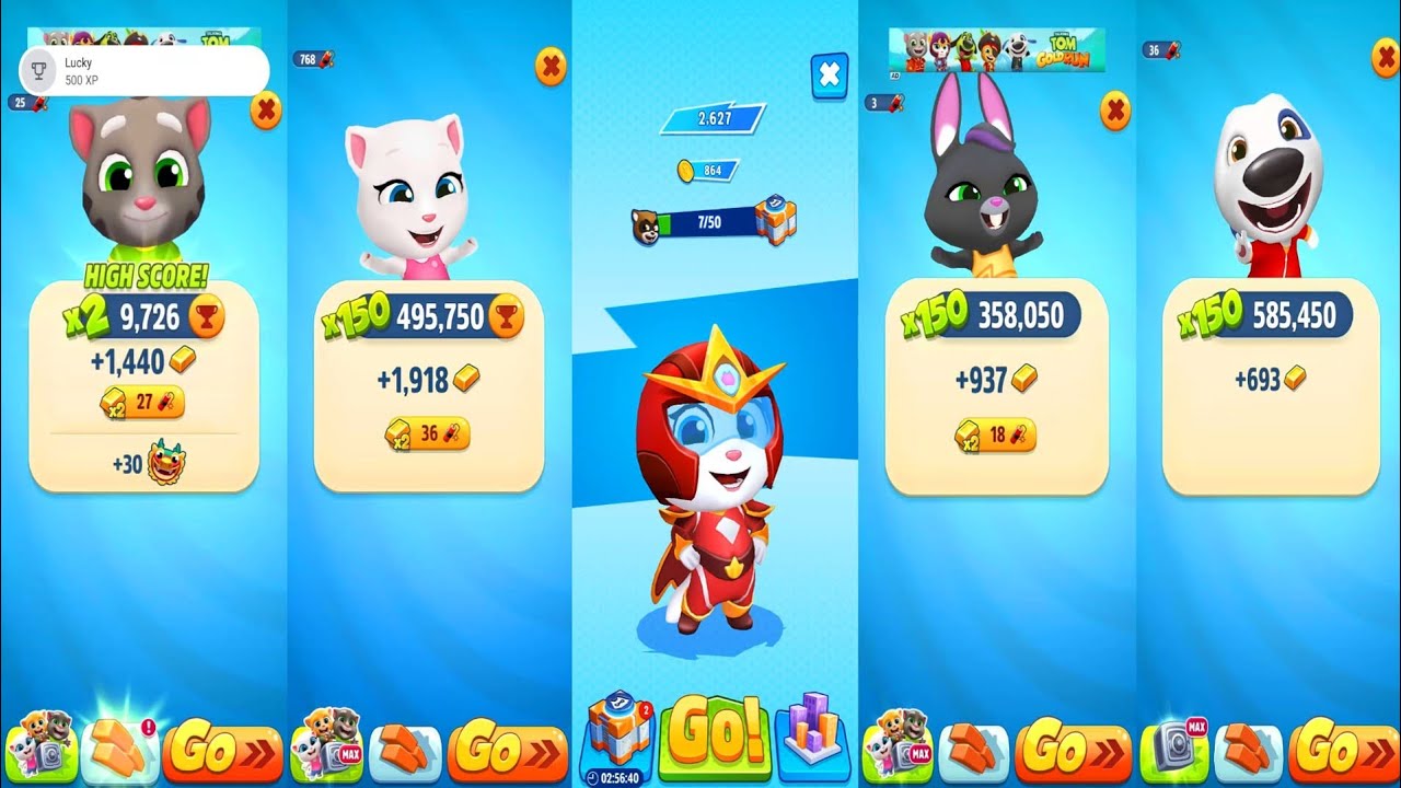 REVERSE GOLD RUN VS HERO DASH TOM ANGELA HANK