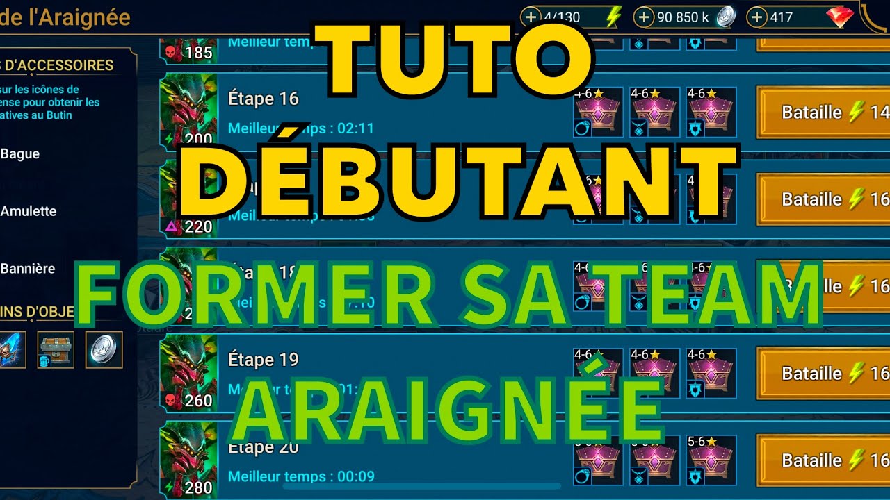 TUTO DÉBUTANT #5 COMMENT FORMER SA TEAM ARAIGNÉE/ Raid shadow legends fr