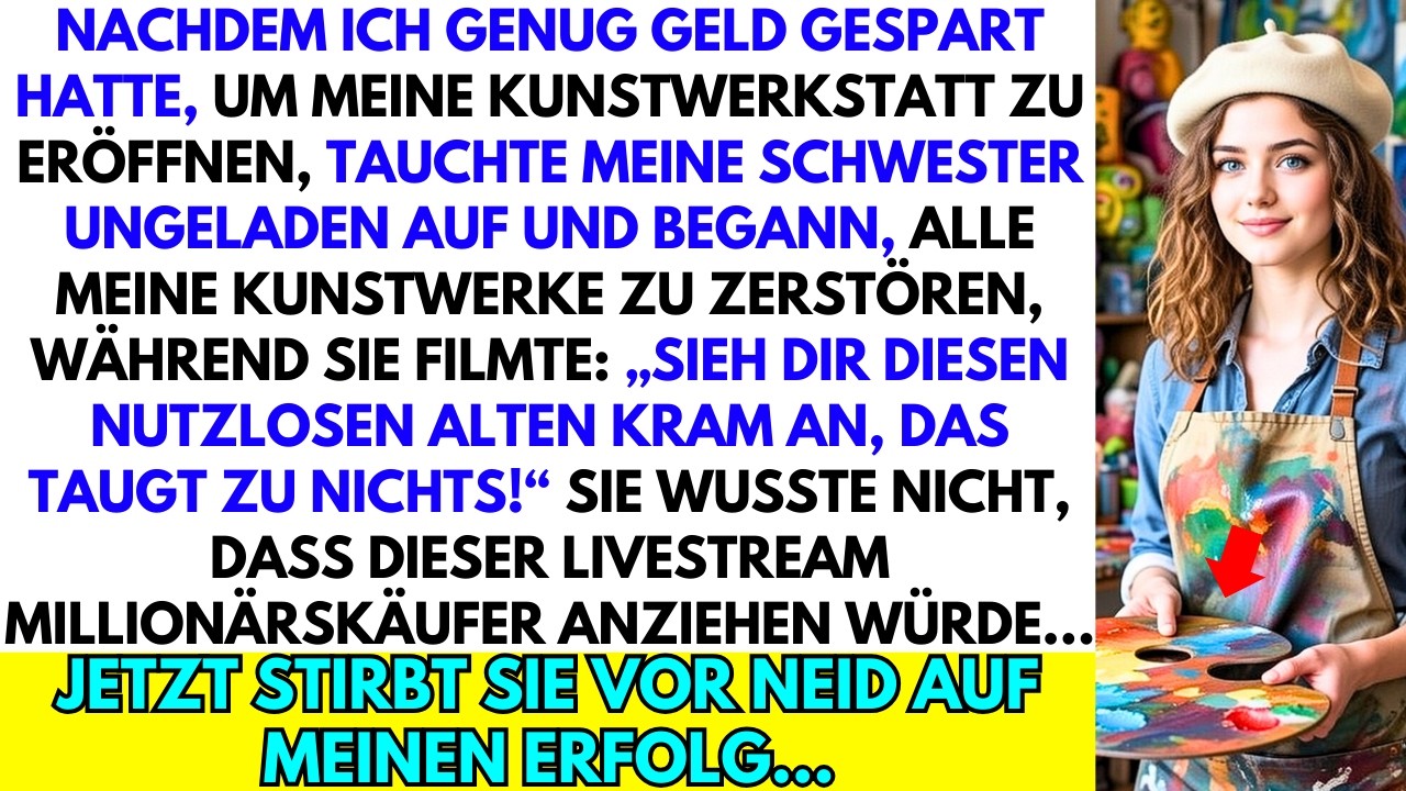 Die Neiderin wusste nicht, dass der vandalische Livestream meiner Kunstwerkstatt🎨mir Kunden brachte