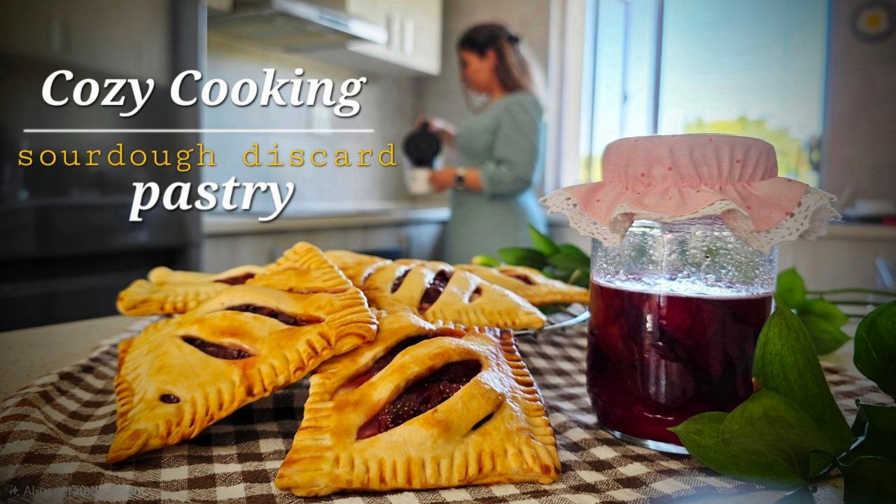 A Slow & Cozy Kitchen Morning | Strawberry Jam & Sourdough Discard Pastry (Silent Cooking)