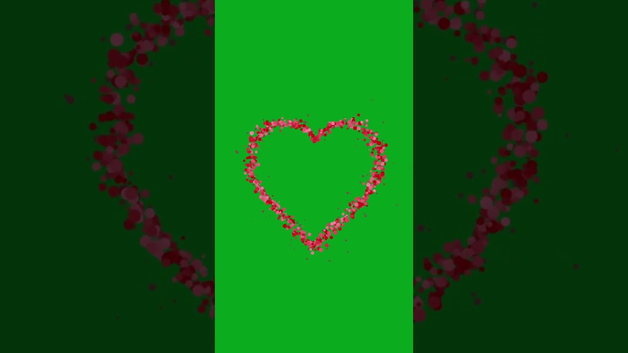 Green Screen Magic particles heart shape