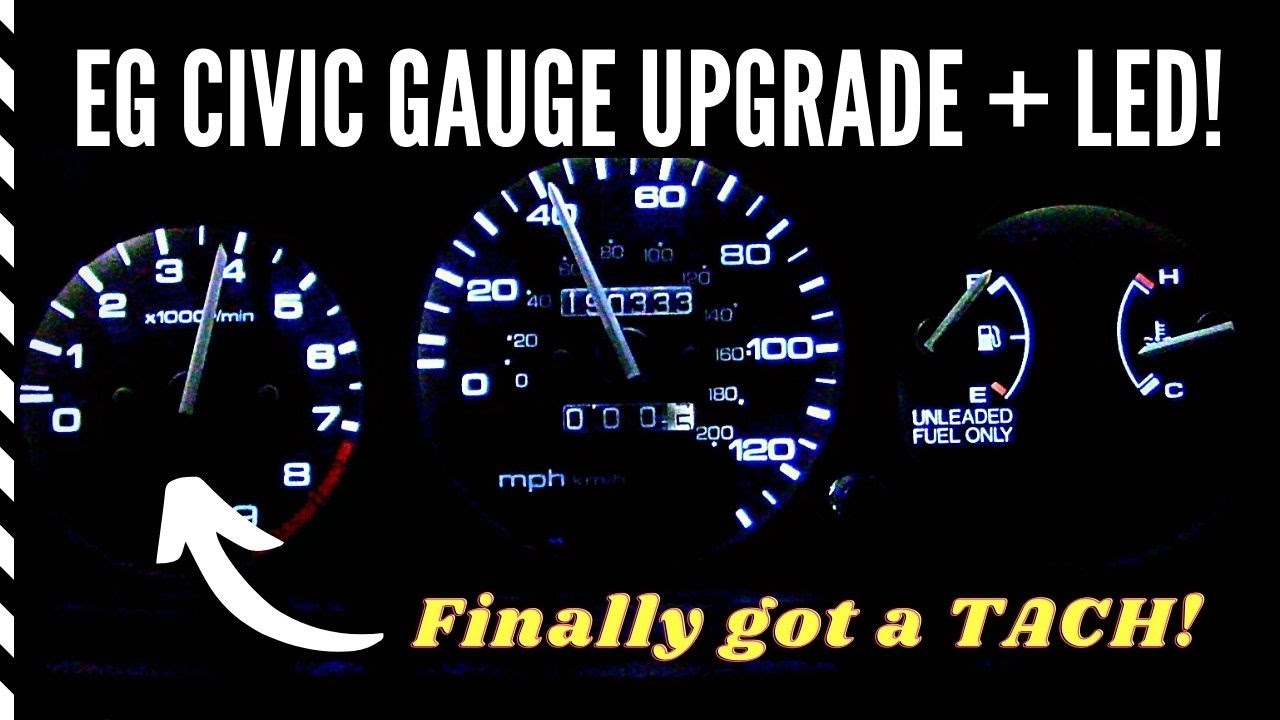 EG Civic Cluster Upgrade + LED Gauge Lights!