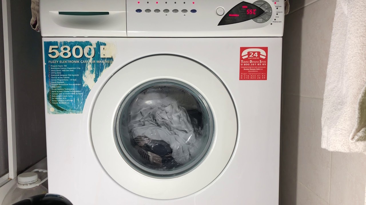 Arçelik 5800E cottons 55’C with fast wash option