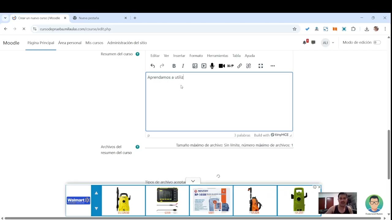 Crear cuenta en milaulas.com y nuestro primer curso.