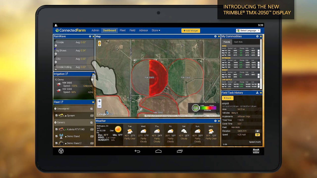 Trimble TMX-2050 Display with Connected Farm and Android Apps