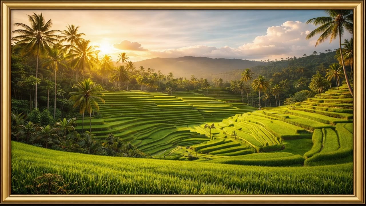 Luxury 8K Tropical Paradise 🌿 | Golden Sunrise Over Emerald Terraces