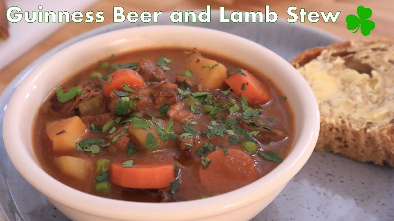 Traditional Irish Stew! Dark, rich Guinness Beer and Lamb Stew for St. Patrick's Day!