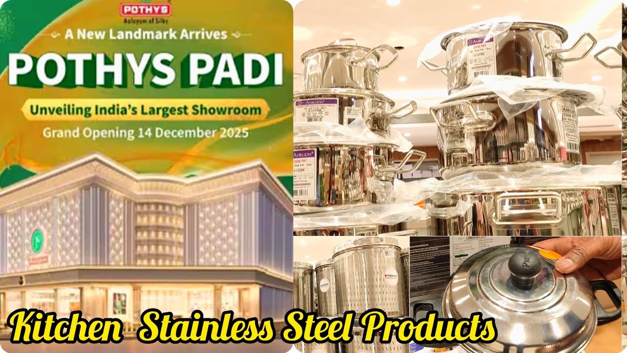 Kitchen Stainless Steel Organisers Pothys Padi Shopping Vlog | Oil Spray Bottels Triply Kadai 