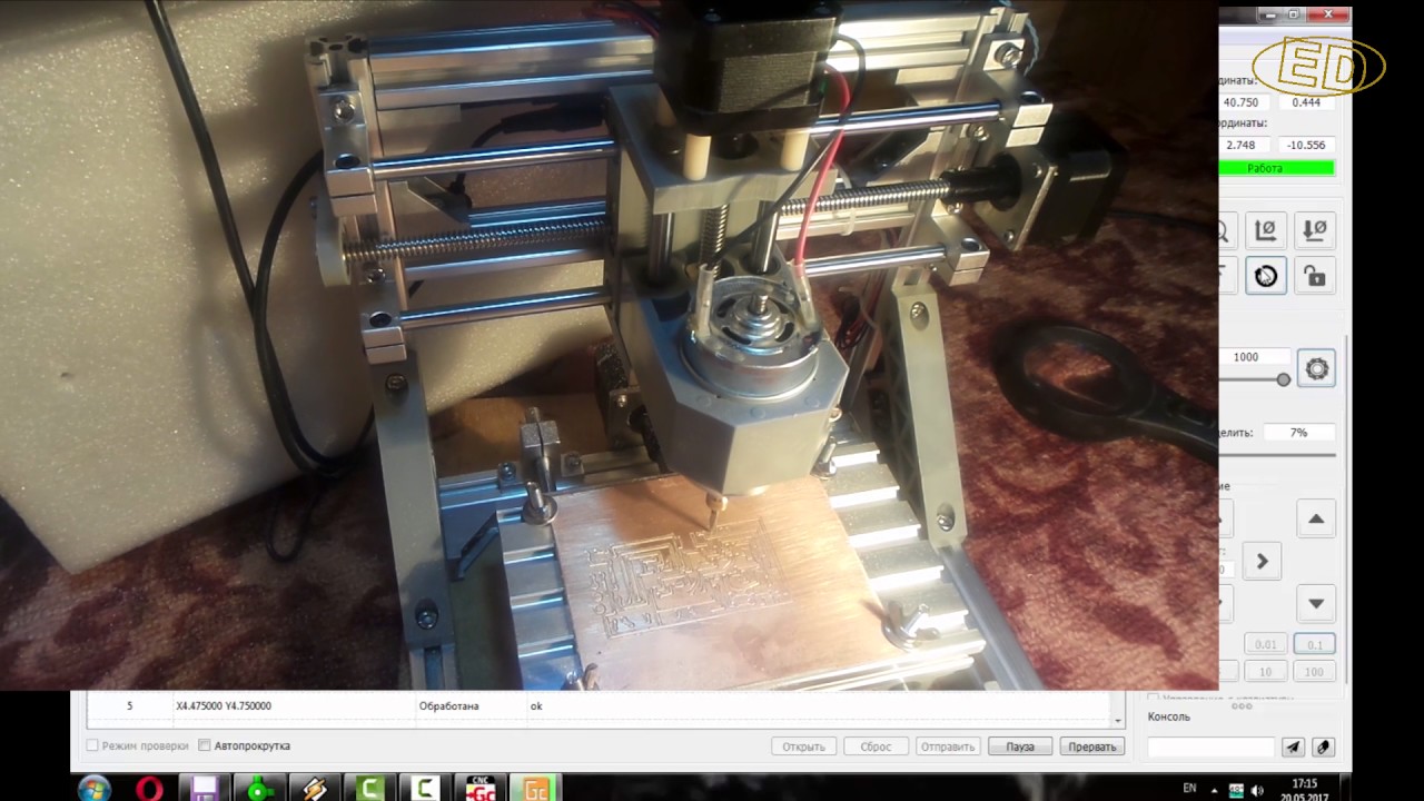 CNC  1610 фрезеровка платы - первый опыт.