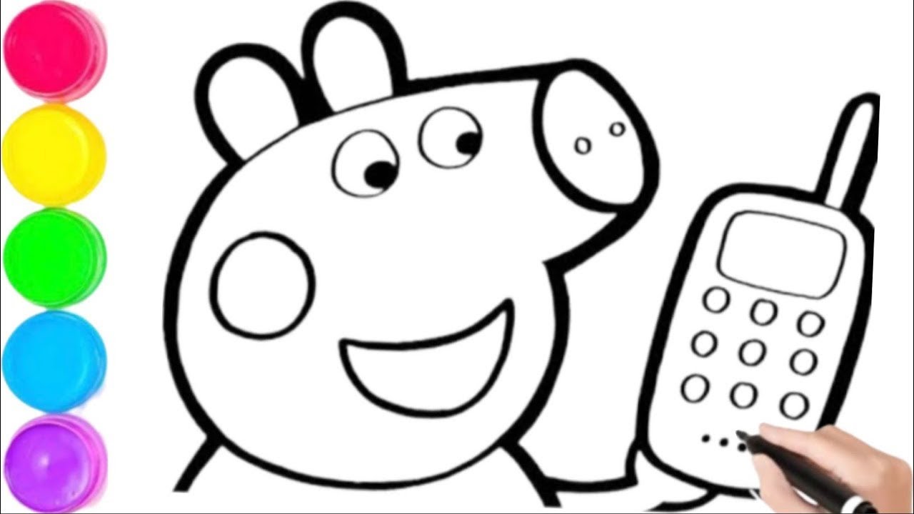 Dibuja y Colorea a Peppa Pig con su Celular Arcoíris - Dibujos para Niños