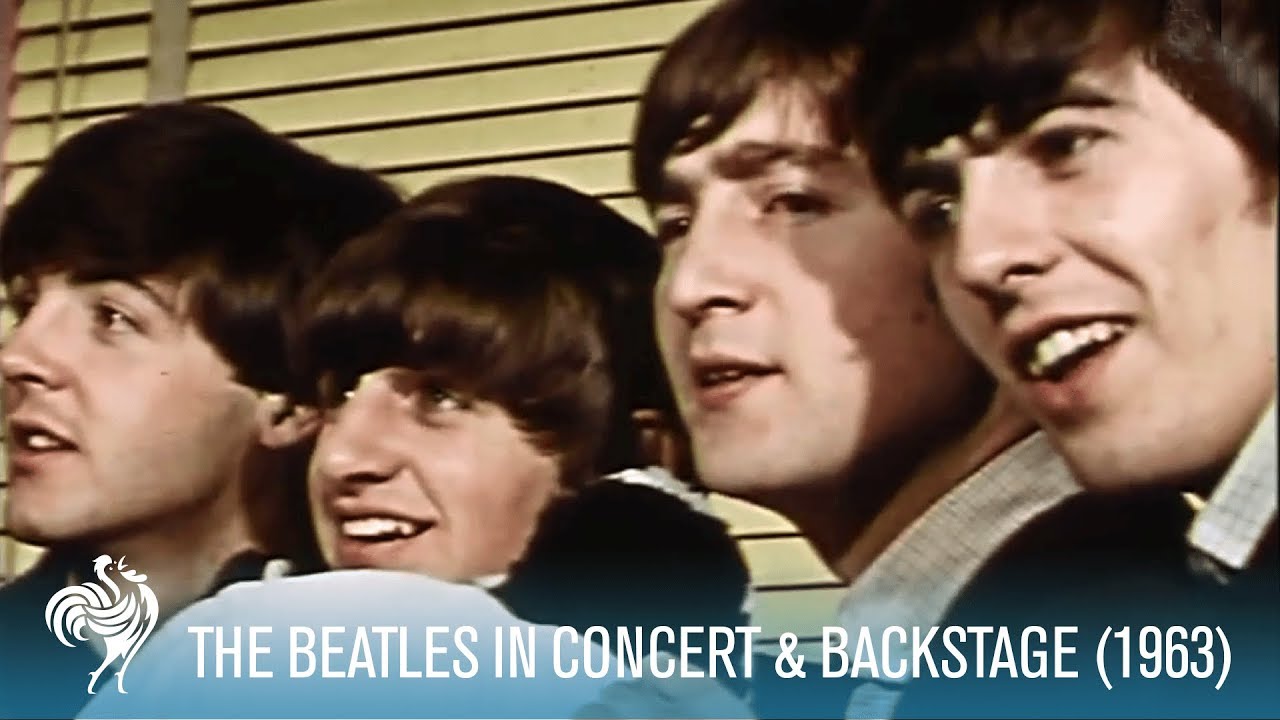 The Beatles Singing in Concert & Backstage w/ the Fab Four (1963) | British Pathé