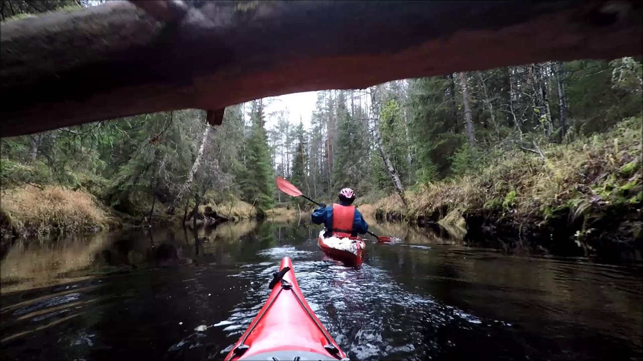Melonta - "Racing" with kayaks in Multia, Finland, on Soutujoki river, mid October 2017