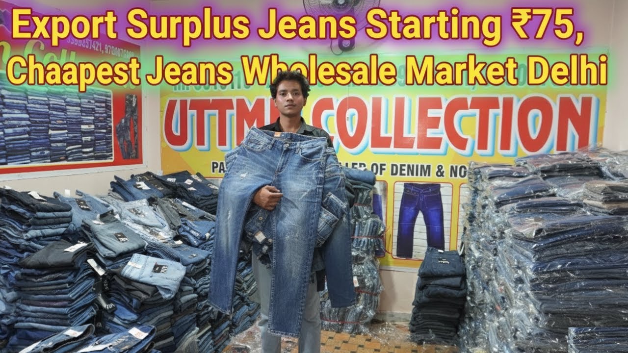 Export Surplus Jeans Starting ₹75 | Cheapest Jeans Wholesale Market Delhi