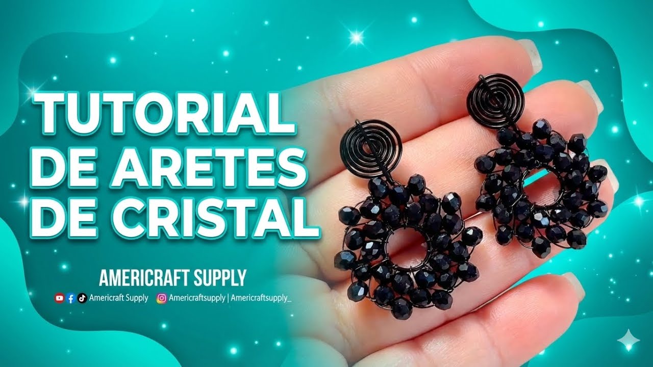 Tutorial aretes en alambrismo con cristales y alambre Americraft Supply color negro