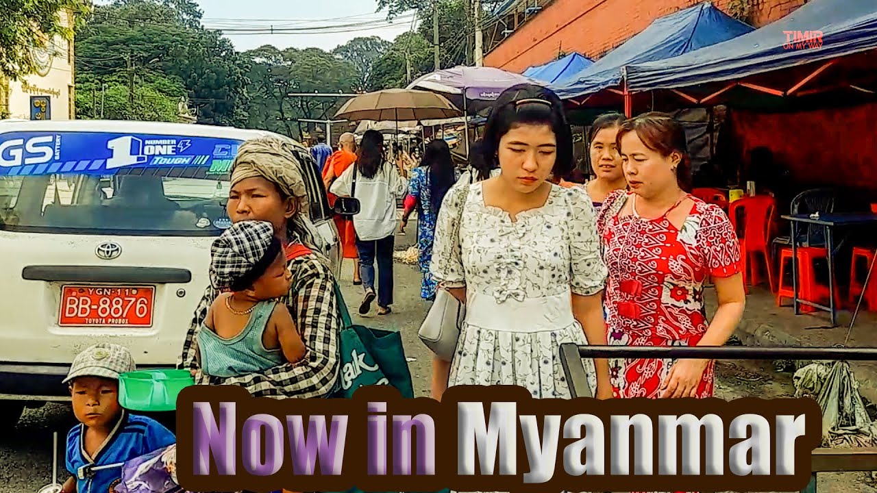 Walk with me in Bahan Street of Yangon Myanmar