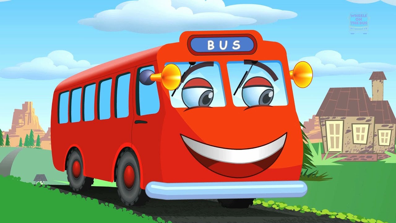 Wheels on the bus go round and round | Rhymes with lyrics