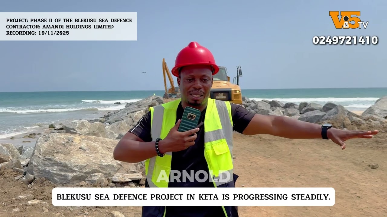 See how fast the Blekusu Sea Defense project in Agavedzi, Ketu is progressing. Amandi is in charge