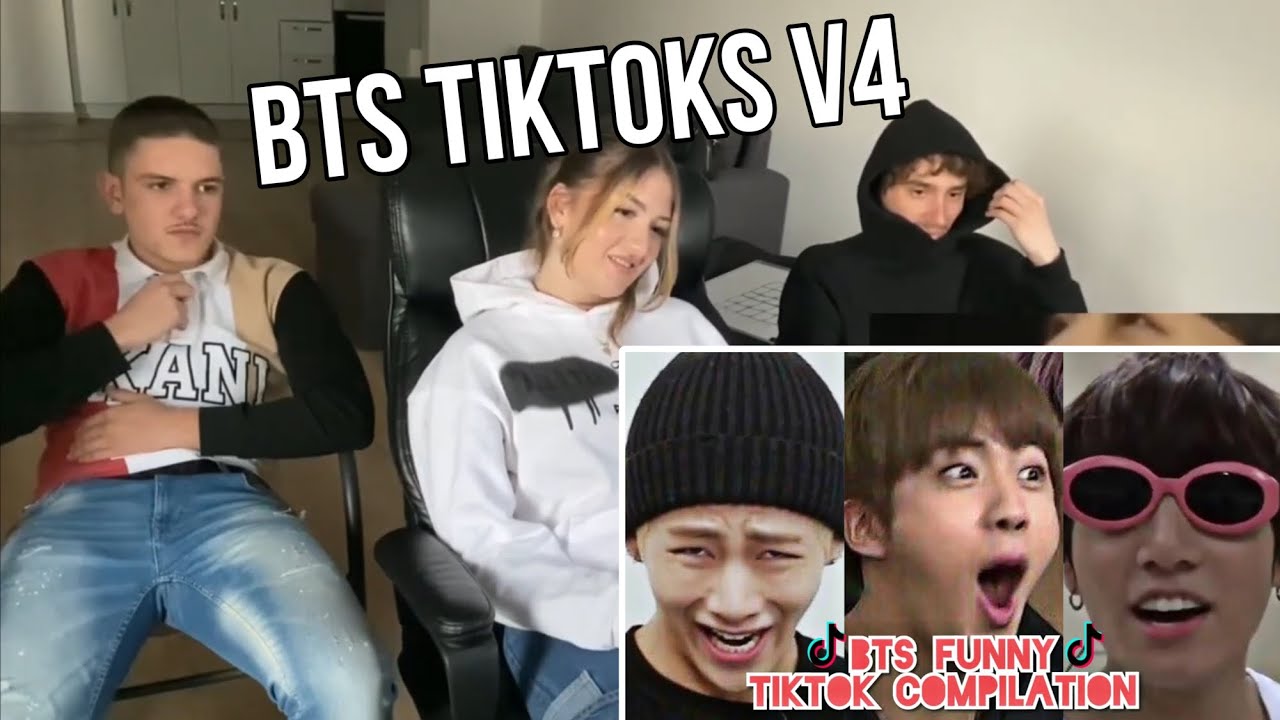 Реакция на смешные моменты BTS из TikTok. Подборка (постарайся не смеяться!!) V4