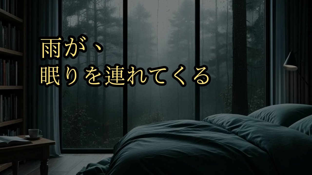【睡眠用】森に雨がしみこむ夜｜深い眠りへ導く室内の雨音#深い眠り#安眠 #不眠症対策