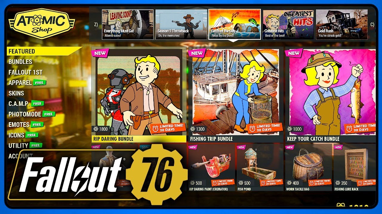 Huge Atomic Shop Update 06 January 2026 - Tons of Resource Generators - Fallout 76