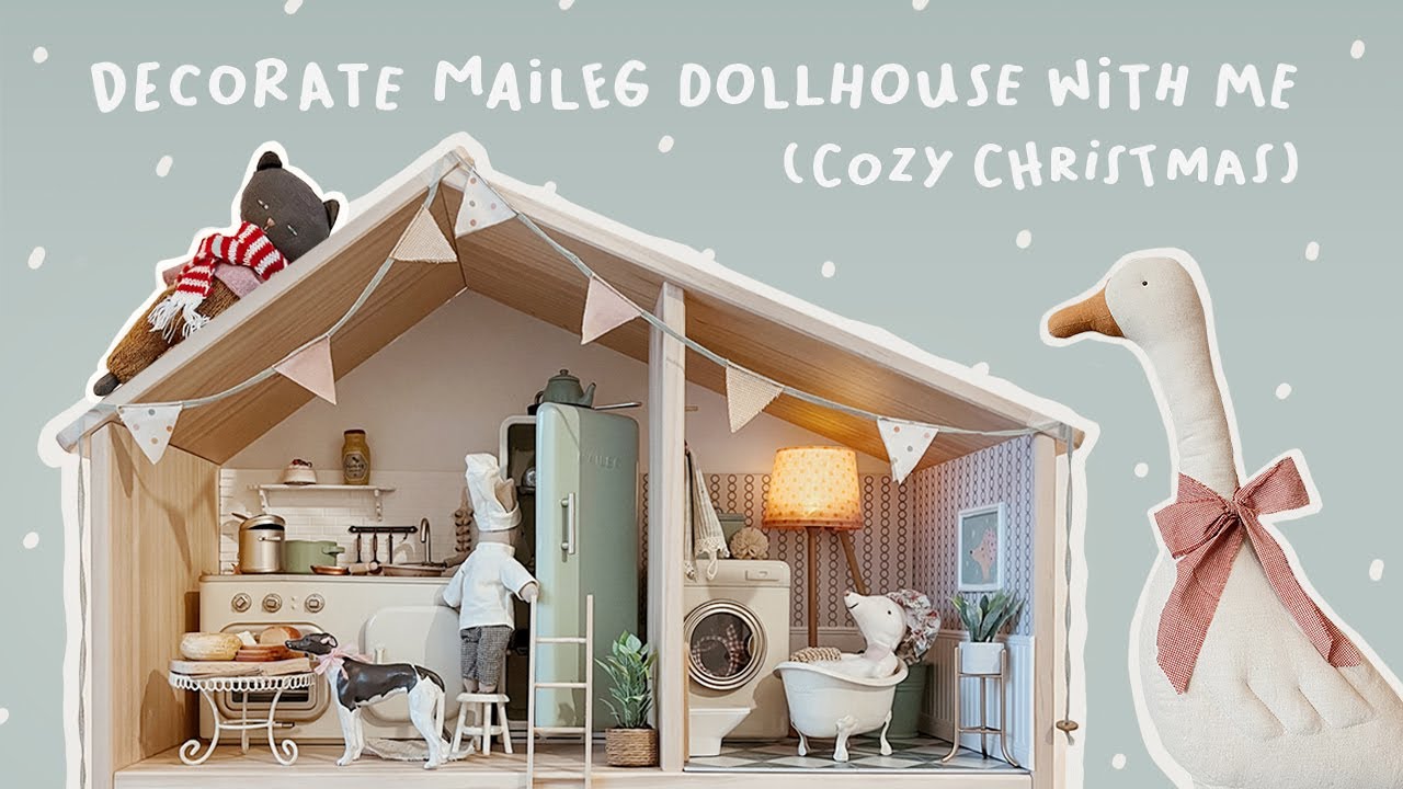 Decorate Maileg Dollhouse with me (Cozy Christmas). Charon Dolls Vlog #3