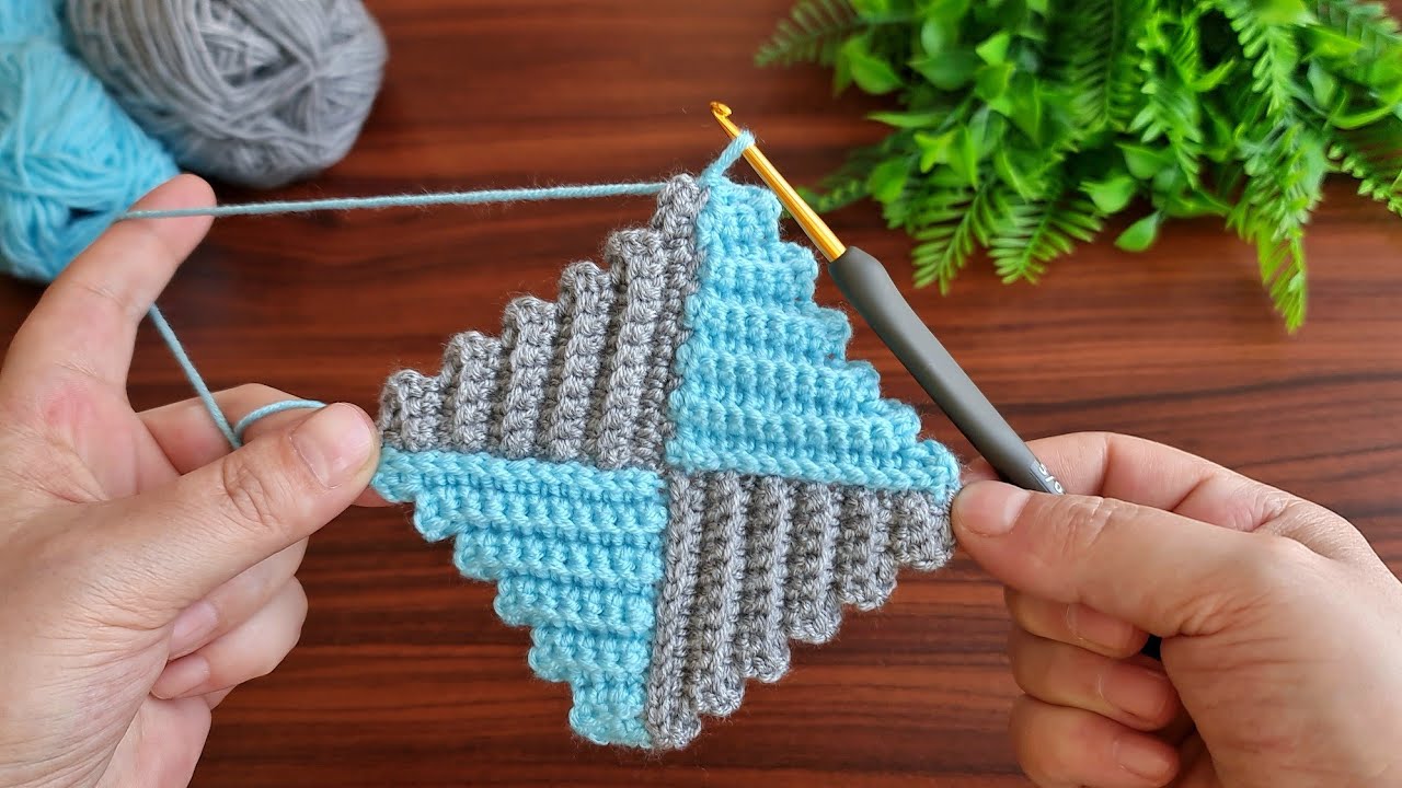 Wow!.. 😇 Very Easy! Super how to make eye catching crochet.Wonderful crochet motif knitting pattern.