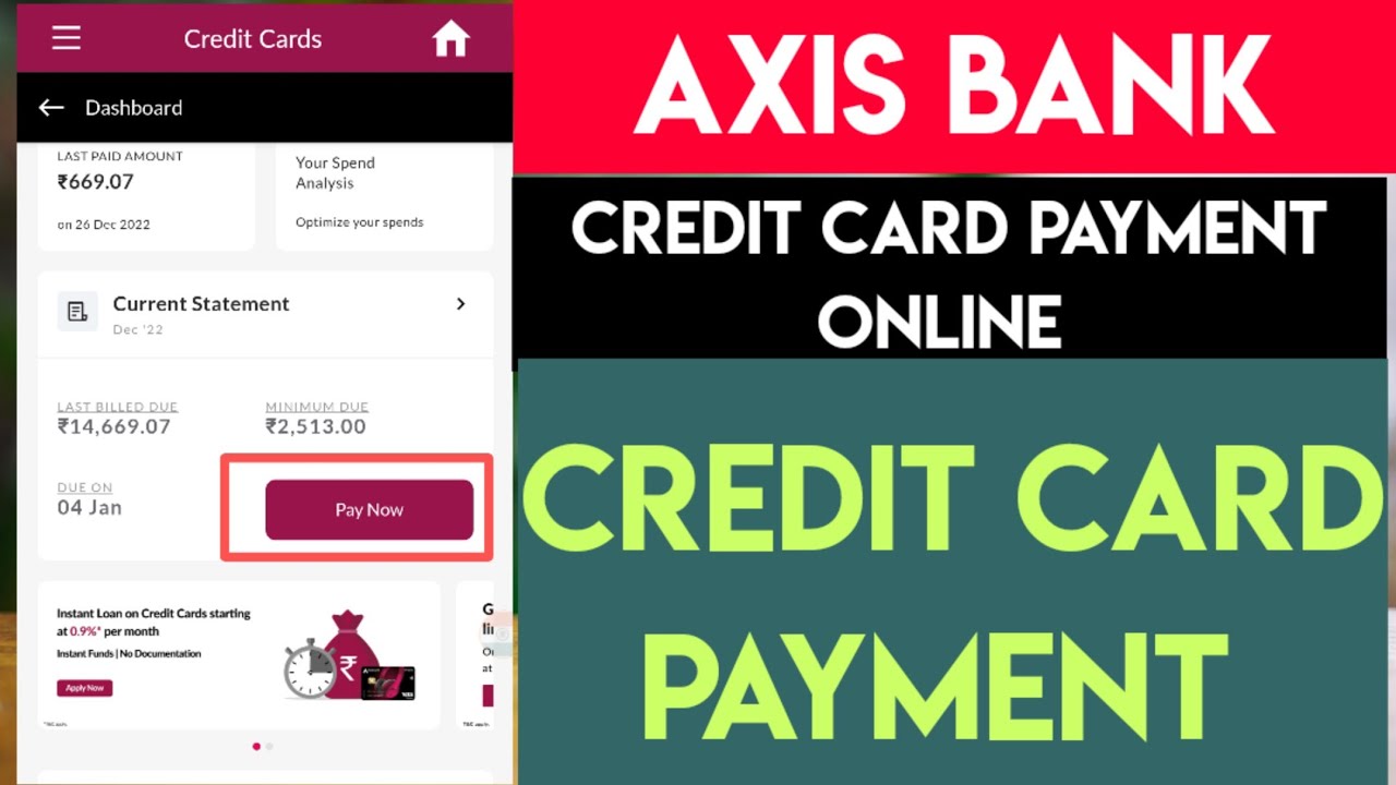 How To Pay Axis Bank CREDIT CARD Bill Telugu | Axis Bank Credit Card Other Amount Payment