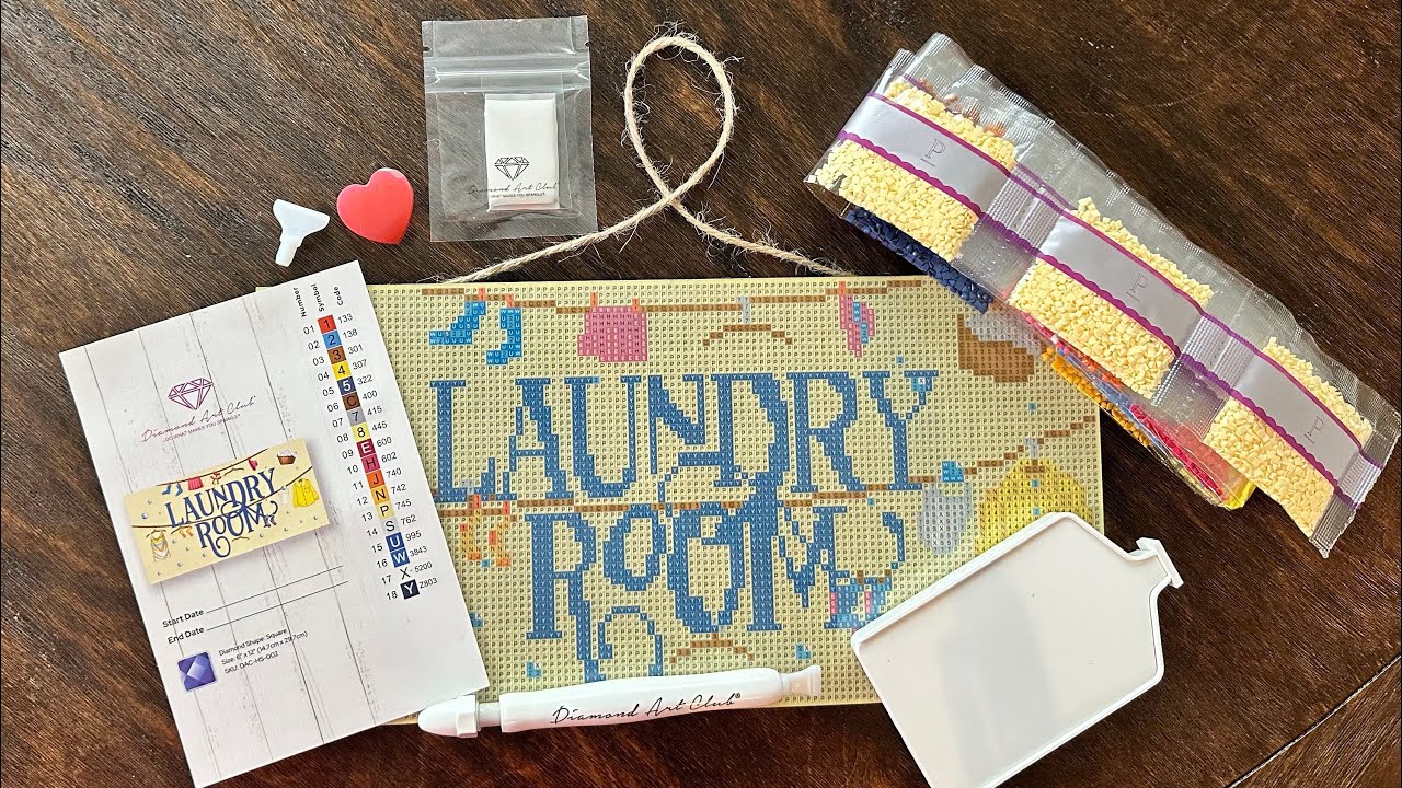 Quick Unboxing! Laundry Room Hanging Sign from Diamond Art Club!