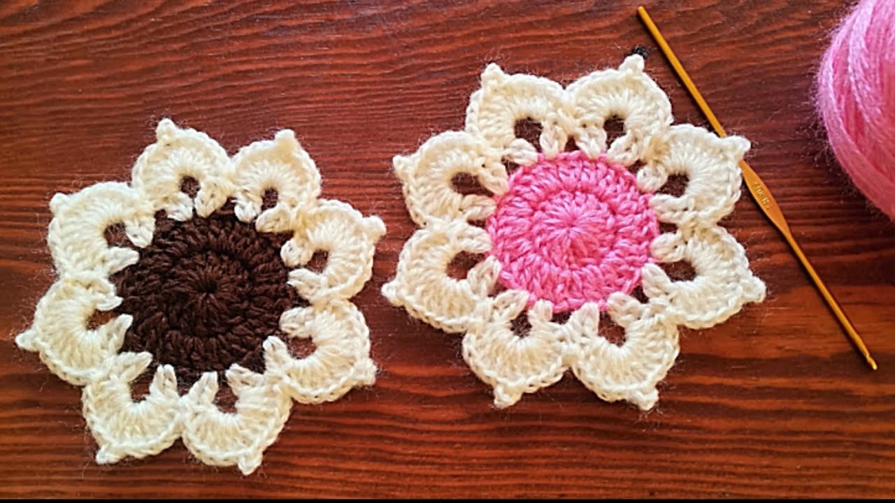 كروشي وحدة رائعة على شكل وردة / مفرش / قاعدة كؤوس بالكروشي راقية || how to crochet a Coaster easily