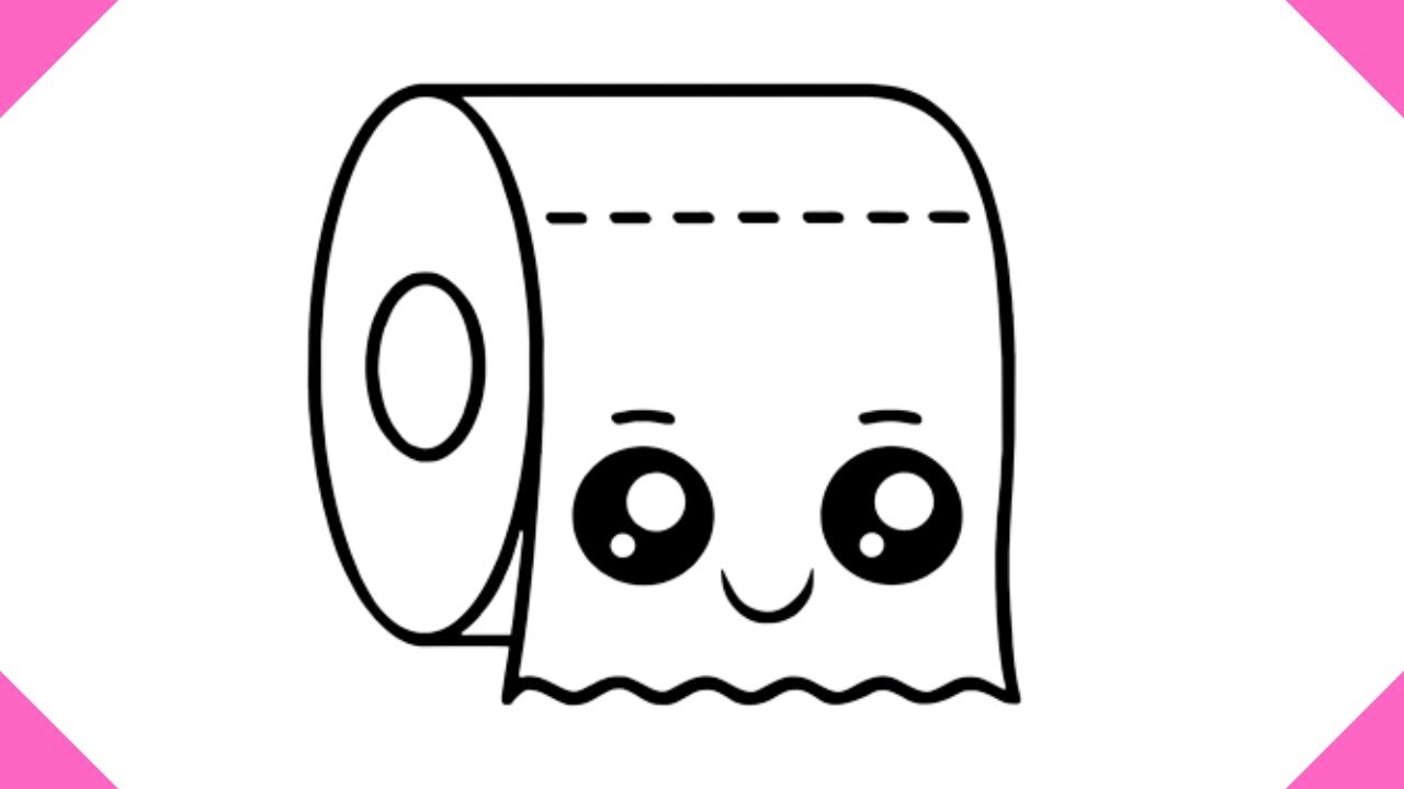 HVORDAN DU TEGNER ET KAWAII TOALETTPAPIR TRINN FOR TRINN