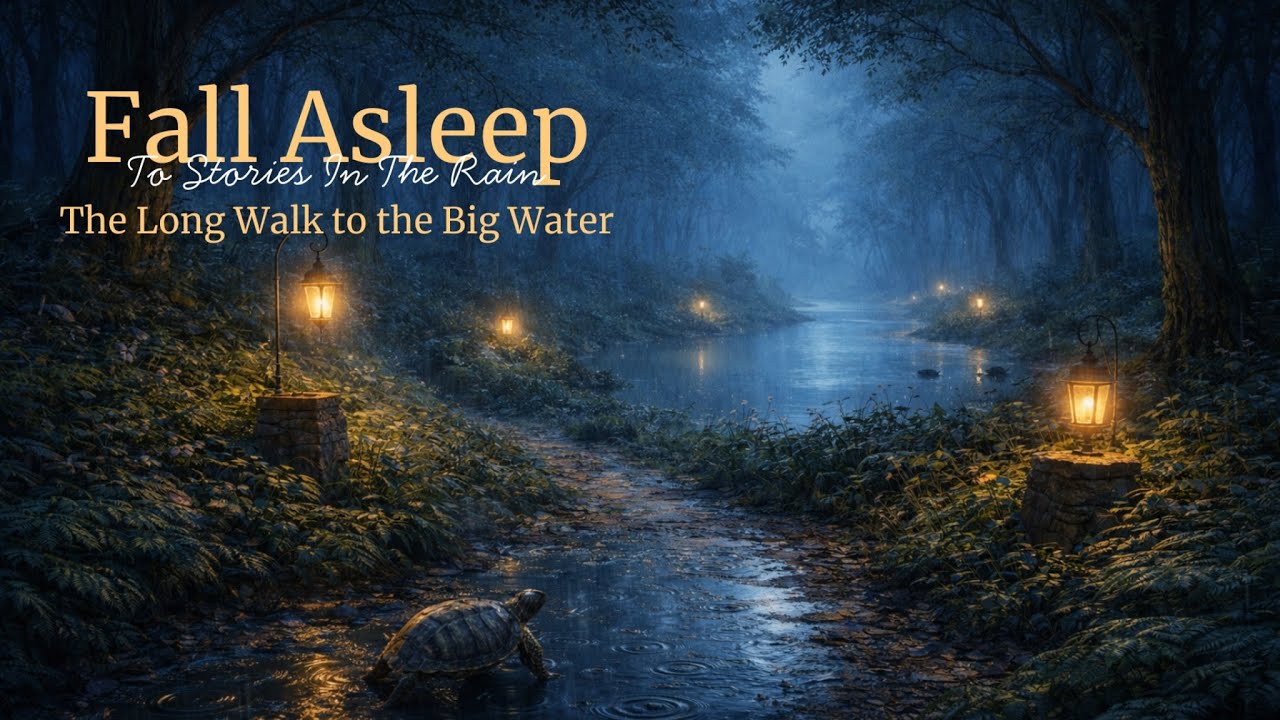 The Long Walk to the Big Pond - Calm Bedtime Story with Gentle Rain for Deep Sleep