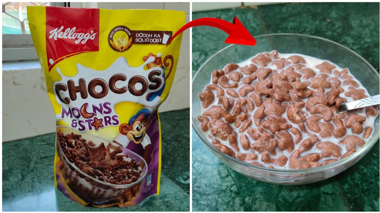 Kellogg's Chocos Moon & Star l Review and recipe in Hindi l Kellogg's Chocos review