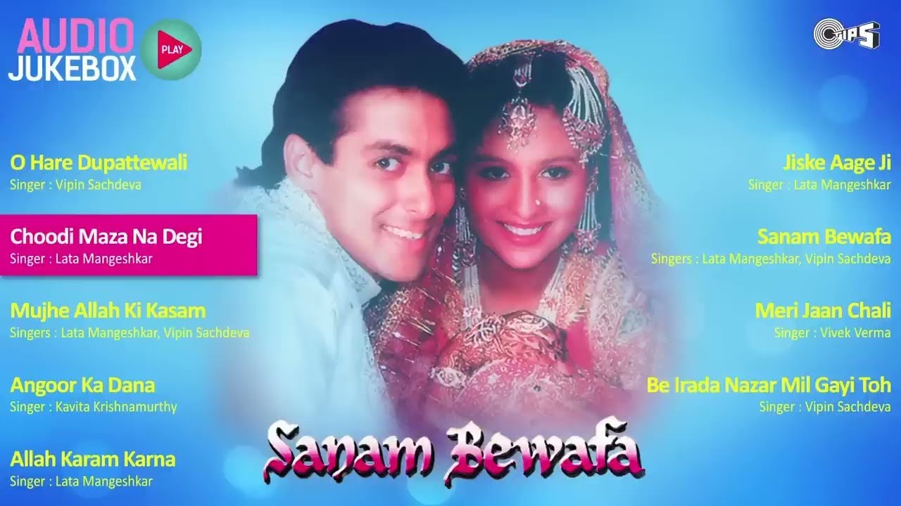 Sanam Bewfaa Movie All Songs | Salman Khan, Chandani | 90's Superhit Songs | Hindi Songs