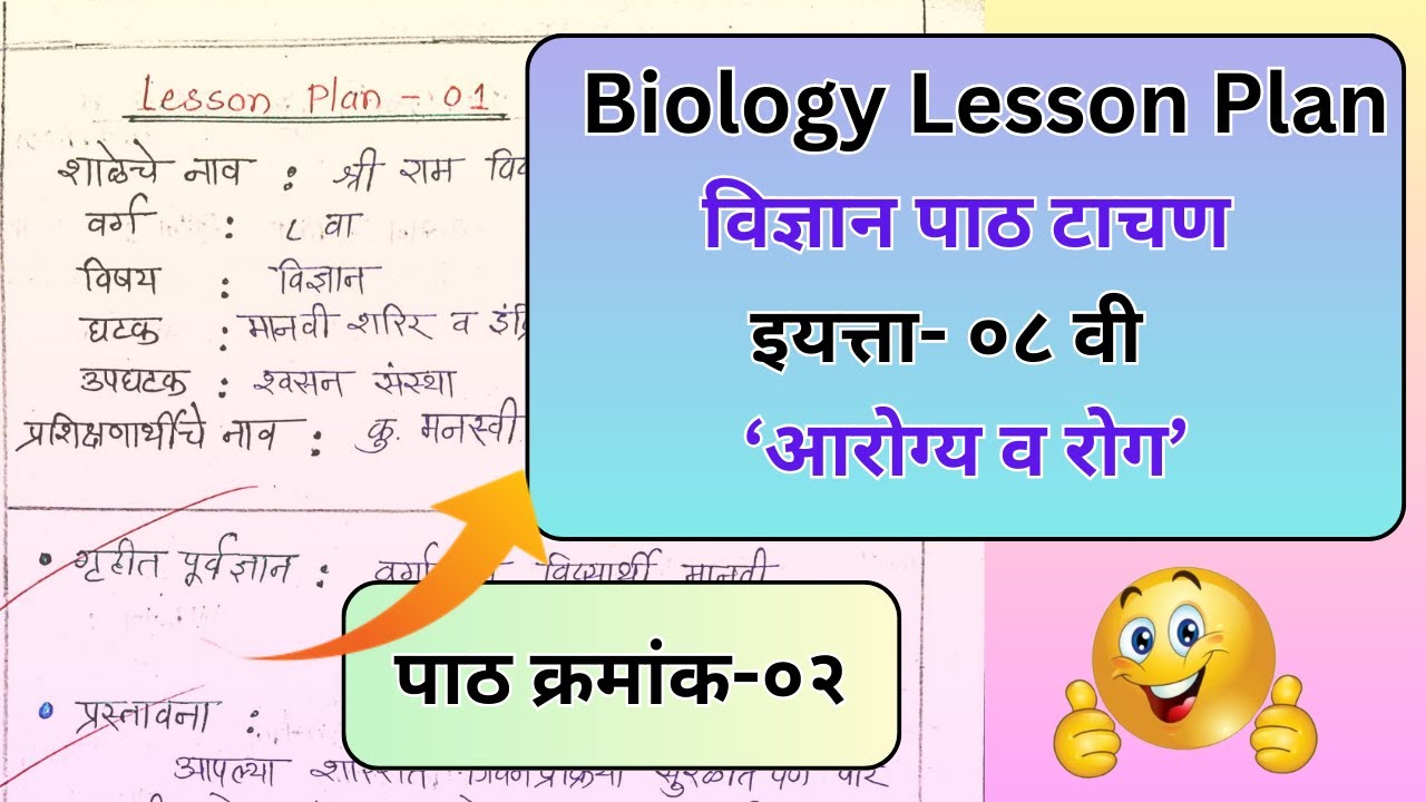 Biology Lesson Plan-02 | विज्ञान पाठ टाचण | Lesson Plan for B.ed | वर्ग- 8 |&nbsp;&nbsp;Marathi&nbsp;Medium