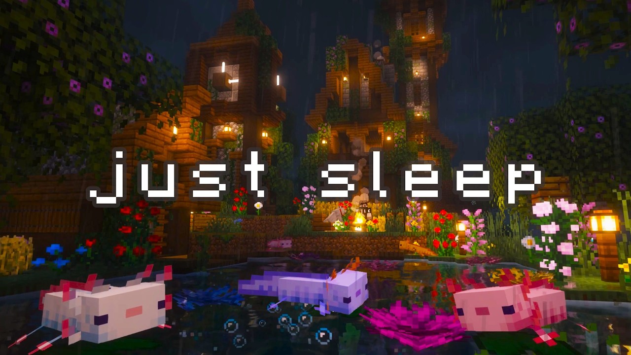 nothing to do but sleep... (minecraft music w/ rain ambience)