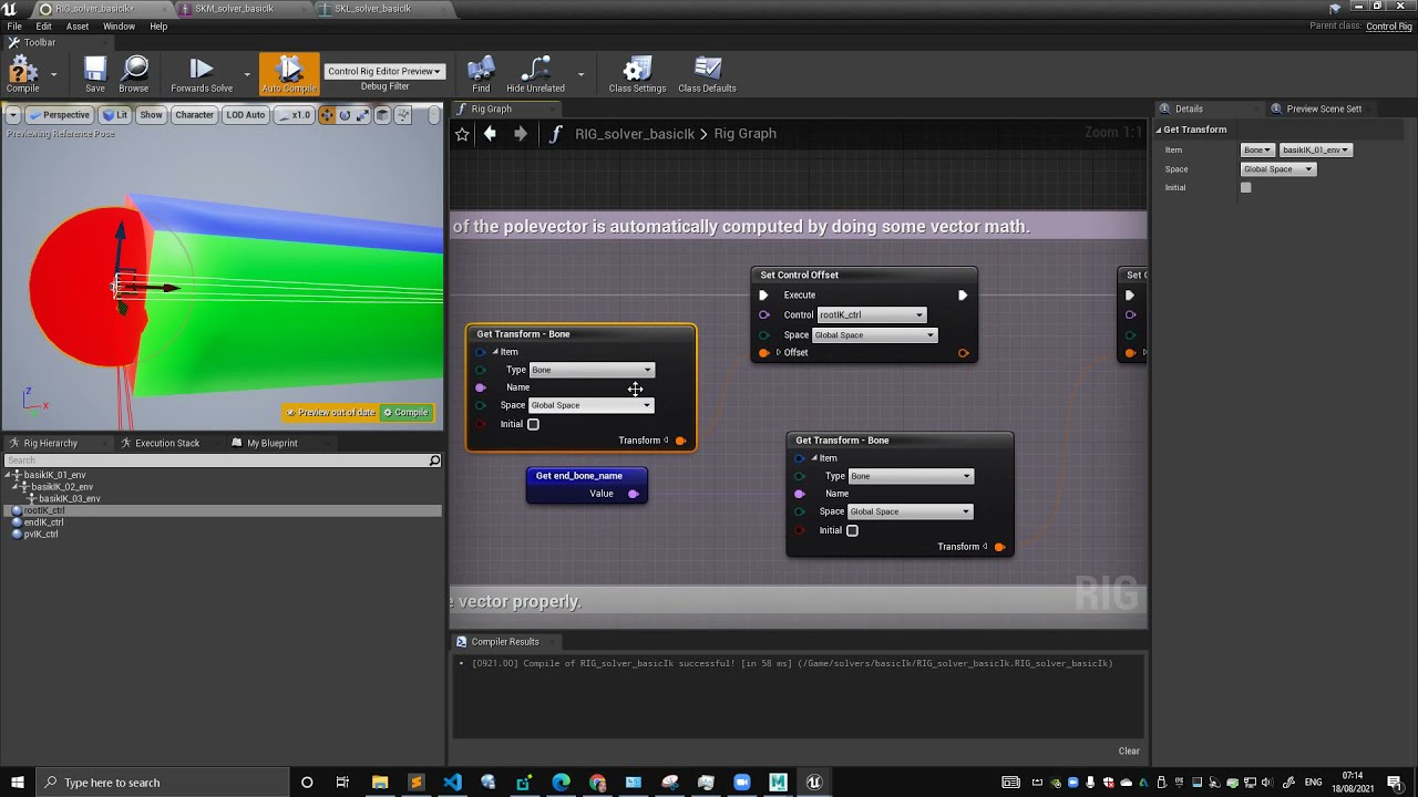 Control Rig - 02 - Solver: BasicIK and procedural control Placement.