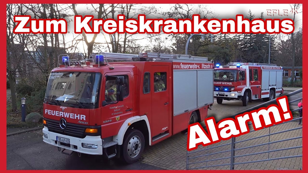 🔥BRAND IM KRANKENHAUS🆘️Einsatzfahrten🚒Einsatzübung Feuerwehr Delitzsch und Schenkenberg🚨