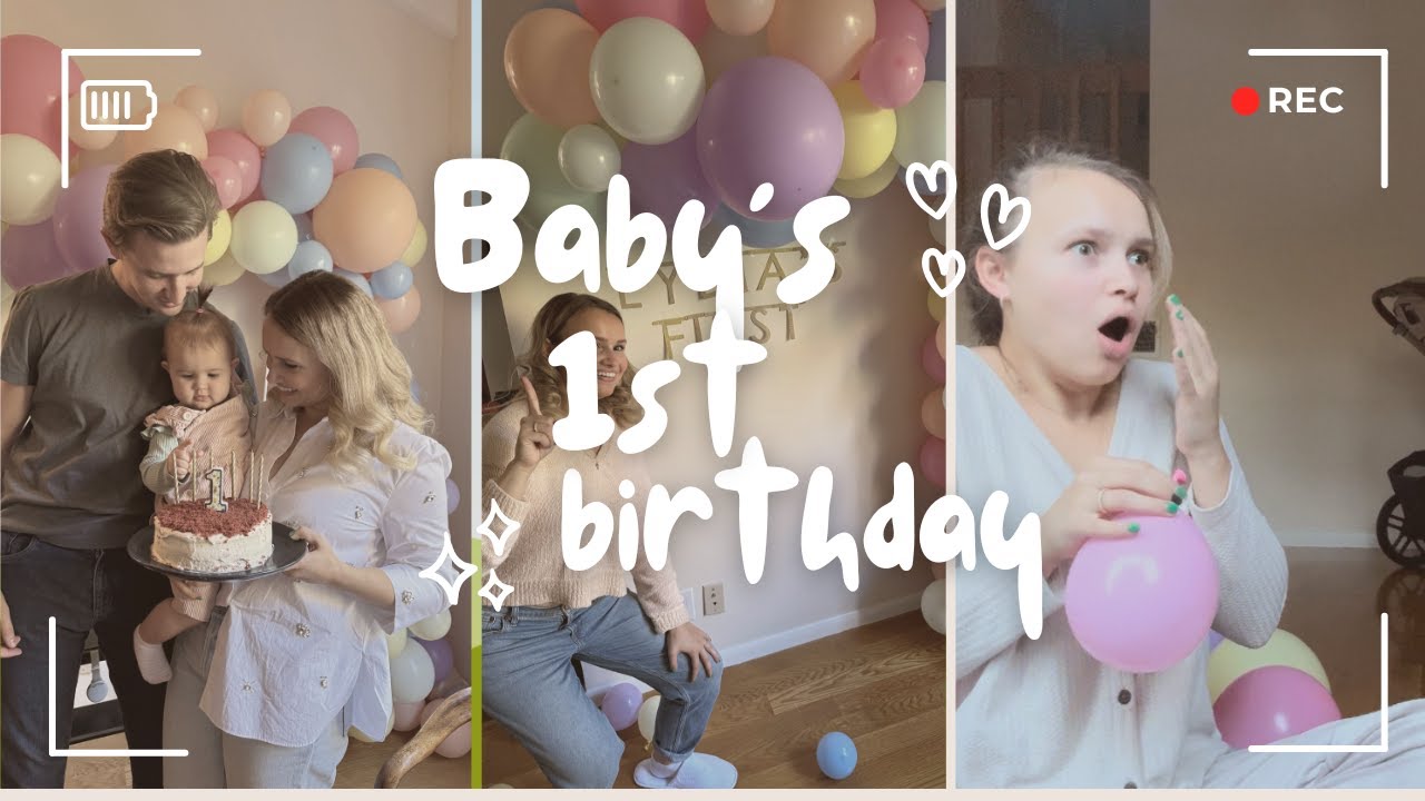 Baby's first birthday // Build a giant balloon arch with me