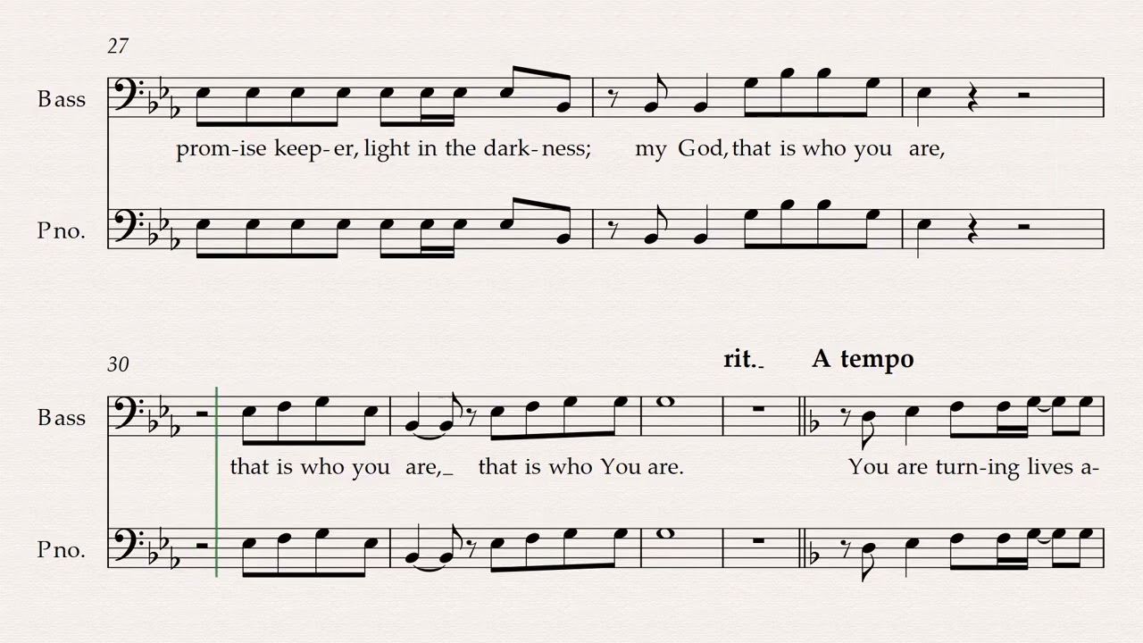 Way Maker I Bass Part I Lyrics & Notes