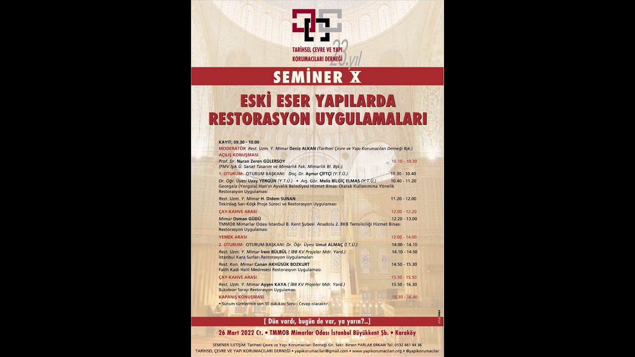 Seminer X - Eski Eser Yapılarda Restorasyon Uygulamaları