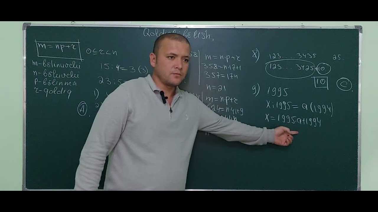 2-mavzu Qoldiqli bo'lish. Uzoqov matematika yechimlari.