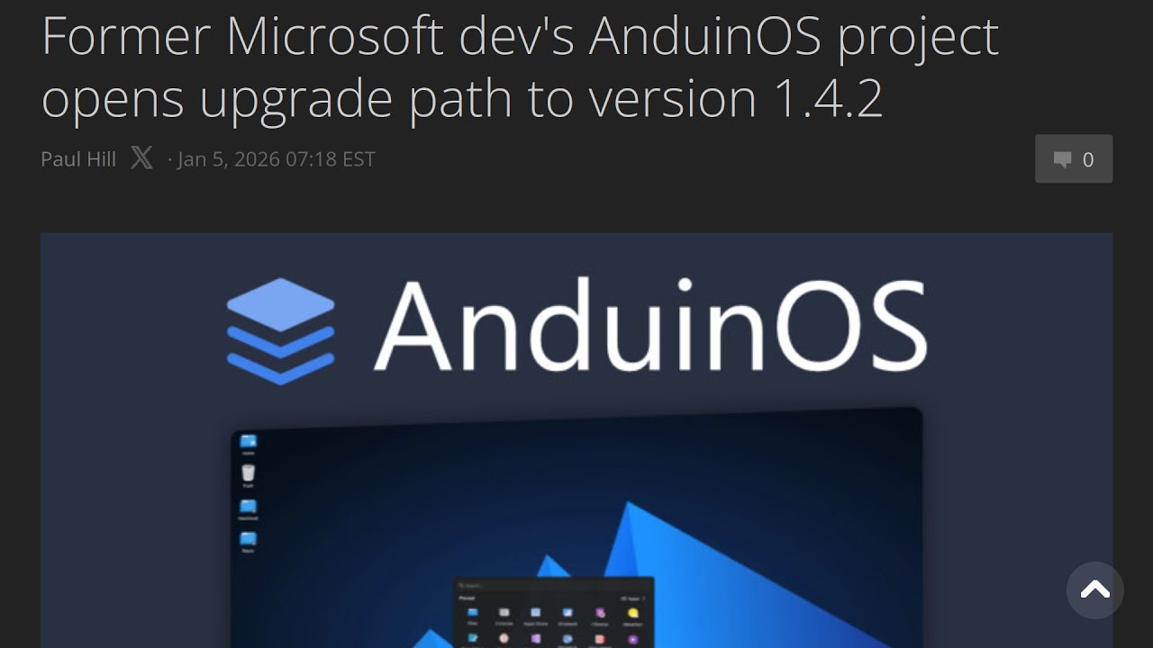 Проект AnduinOS, созданный бывшим разработчиком Microsoft, открывает путь обновления до версии 1....