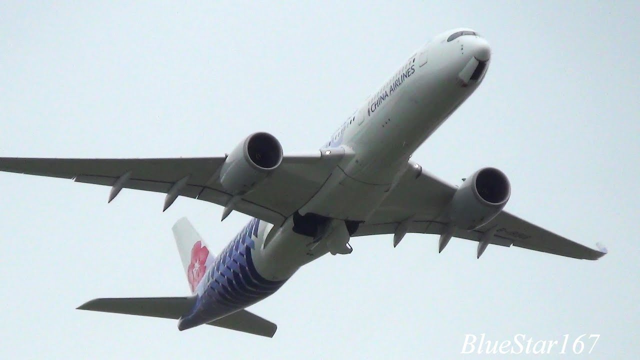 China Airlines Airbus A350-900 (B-18918) takeoff from NRT/RJAA (Tokyo - Narita) RWY 16R