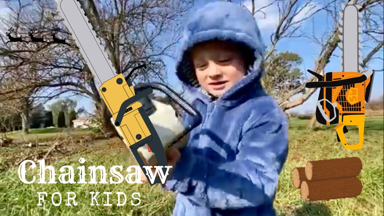 Cutting Down a Tree with a Real Chainsaw | Playing with Toy Chainsaw | Video for Kids and Toddlers