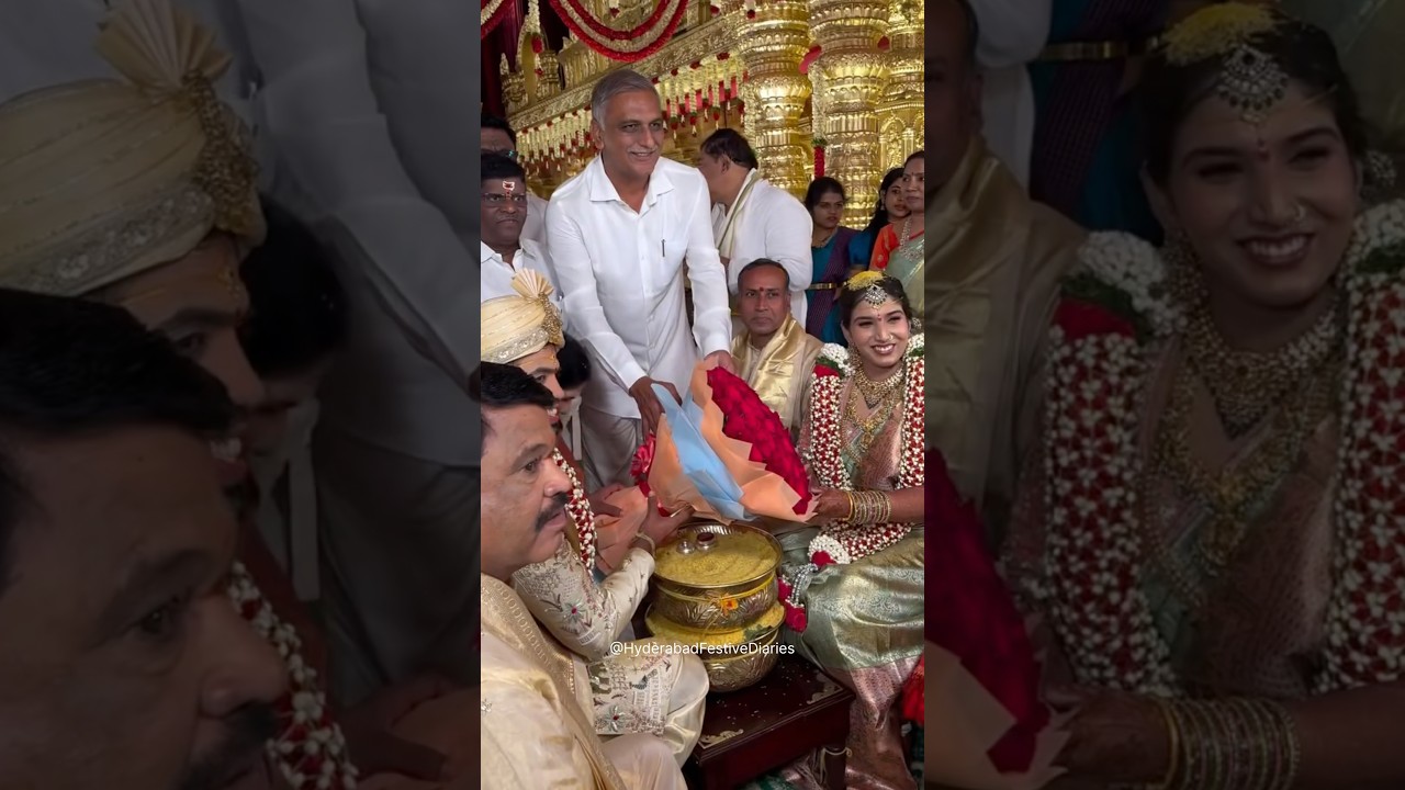 Harish Roa attended MP raghunandan rao brother daughter wedding #harishrao #youtubeshorts #reels