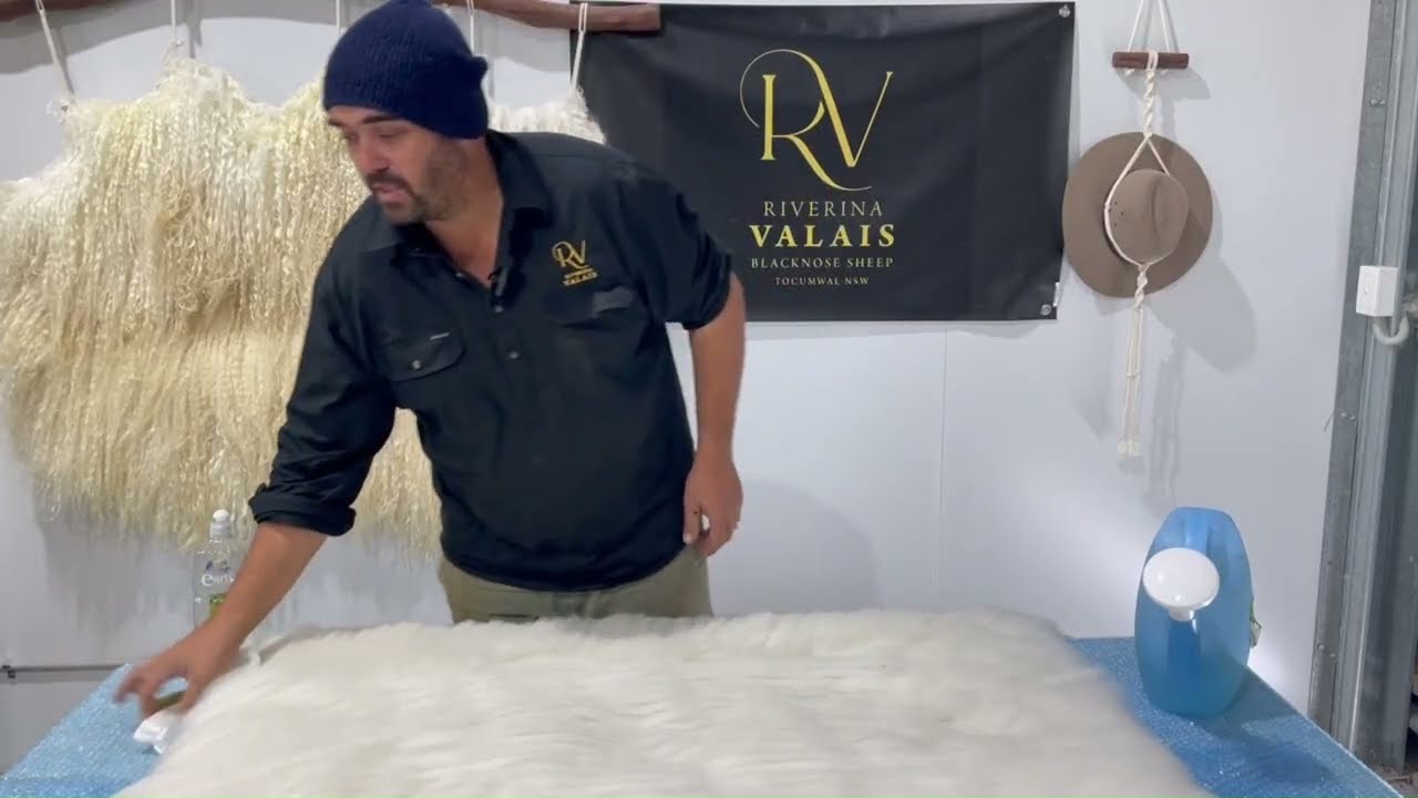 Part 5 of 10,  Wet felted fleece rug, living fleece rug (vegetarian sheepskin)