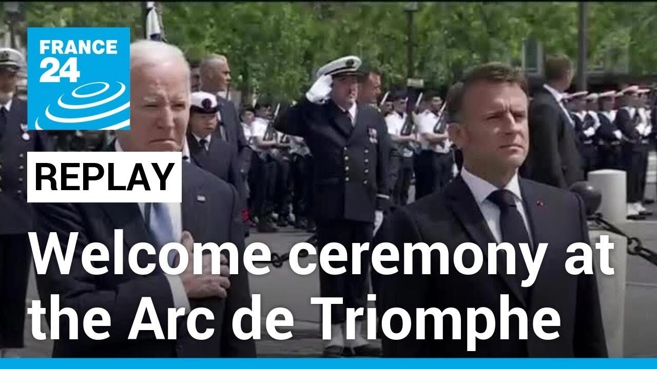 Macron hosts Biden in Paris: Welcome ceremony at the Arc de Triomphe • FRANCE 24 English