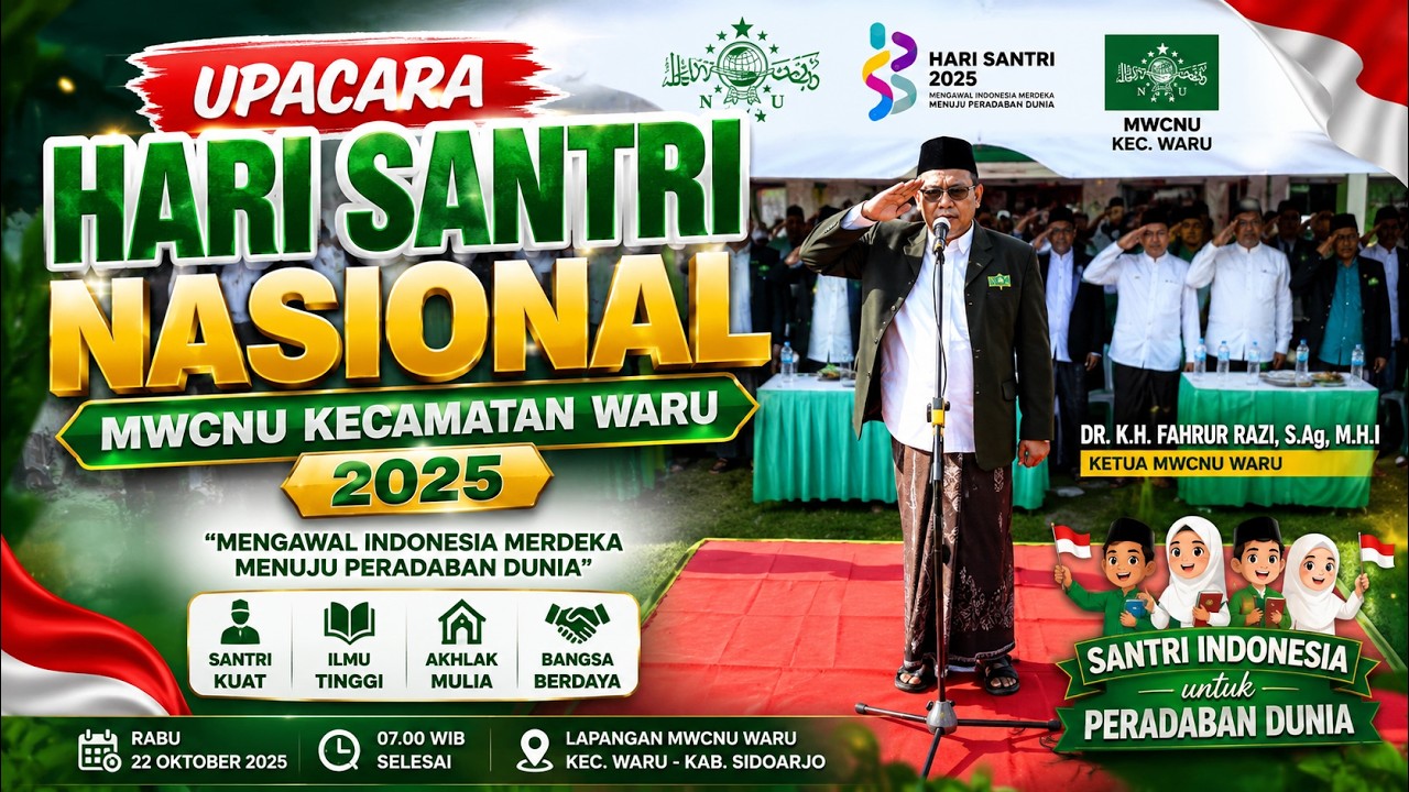 Upacara Hari Santri Nasional MWCNU Kecamatan Waru 2025