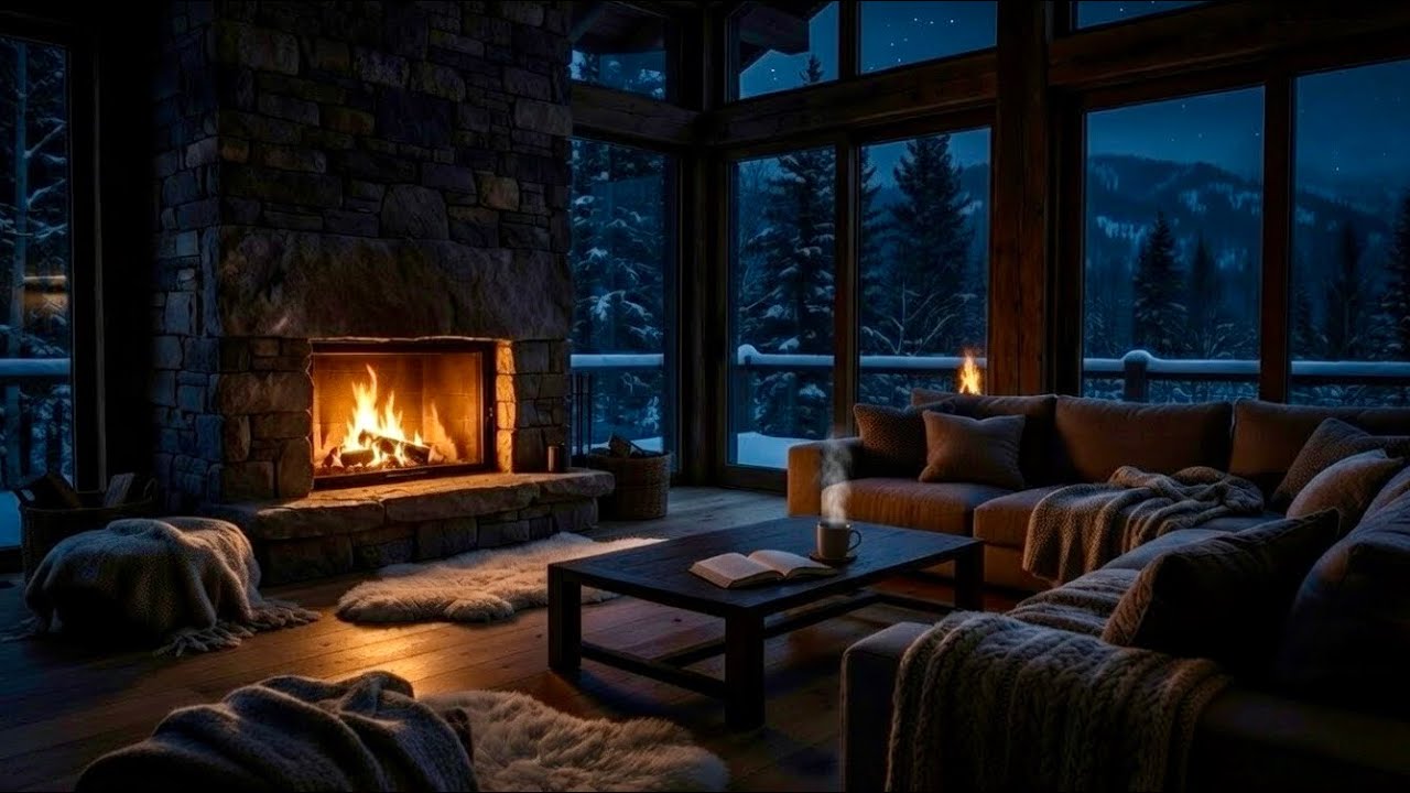Ultimate Night Ambience for Studying & Sleeping | Dark Room, Fireplace, No Music